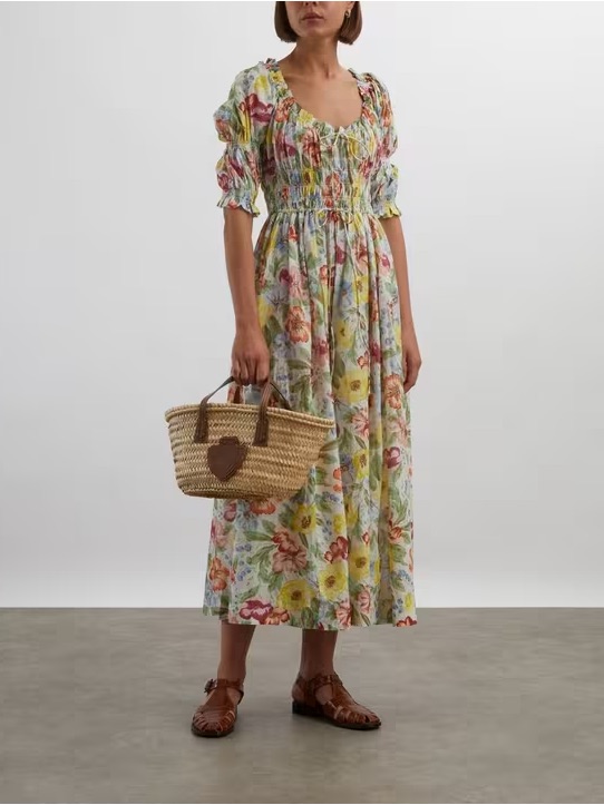 Doen Ischia Dress - Blanc Anemone Bloom Xs